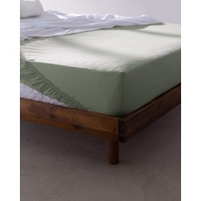 Madame Coco Manon Tek Kişilik %100 Pamuk Lastikli Ranforce Çarşaf - Yeşil