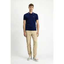 Polo Yaka Slim Fit Dar Kesim Nakışlı Süprem Pamuklu Tişört