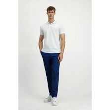 Polo Yaka Slim Fit Dar Kesim Nakışlı Süprem Pamuklu Tişört