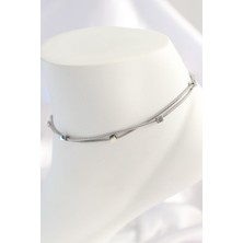 Skygo 316L Çelik Gümüş Renk Minimal Kare Model Kadın Halhal - TJ-HH1549