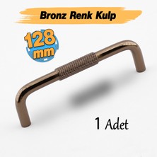 Tırtıklı Bronz Metal Kulp 128 mm 12.8 cm Mobilya Çekmece Dolap Dolabı Modern Kapak Kulpları
