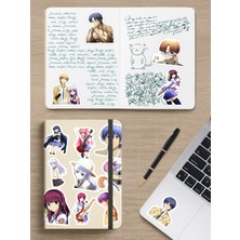 Zipzap Angel Beats Anime Telefon Laptop Bullet Journal Yapışkanlı Folyo Sticker Paketi (20 Adet)