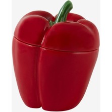 Bordallo Pinheiro Pepper Kırmızı Seramik Saklama Kabı 12,5 Cm