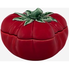 Bordallo Pinheiro Tomato Kırmızı Seramik Saklama Kabı 16 Cm