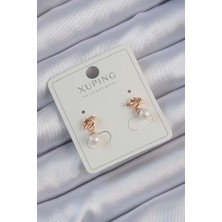 Xuping Rose Renk Inci Taşlı Düğüm Küpe - TJ-BKP9397