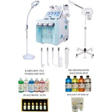 Toplam 9 Fonksiyon Hydrafacial Vapozon Buhar Büyüteçli Loop Lamba (Amerikan Cilt Bakım Seti)