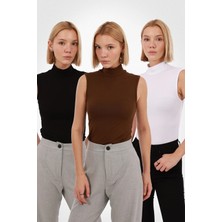 Kadın Kolsuz Bluz 3’lü Set