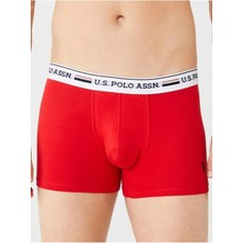 U.S. Polo Assn. Erkek Kırmızı - Gri Melanj - Lacivert 3'lü Boxer 80431