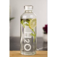 Depa H2O Borosilikat Cam Matara Vakum Kapaklı Su Şişesi Suluk Beyaz 1000 ml