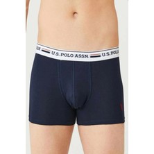 U.S. Polo Assn. Erkek Kırmızı - Gri Melanj - Lacivert 3'lü Boxer 80431