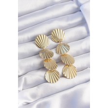 Sinerji Shop Pirinç Gold Renk Deniz Kabuğu Model Sallantılı Küpe - TJ-BKP9246