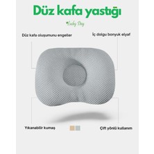 Lucky Day Düz Kafa Yastığı Bebek Kafa Şekillendirici Yastık Pediatri Uzmanlarının Önerisi Gri