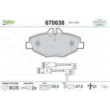 VALEO670638 - Fren Balatası Ön Mercedes E Serısı W211 E240 E220-E270-E200-E55-S211
