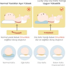 Lucky Day Düz Kafa Yastığı Bebek Kafa Şekillendirici Yastık Bej / Krem