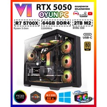 Zeiron Arkham X15 Ryzen 7 5700X 64GB Ram 2tb M.2 SSD RTX5050 Sıvı Soğutmalı Oyuncu Masaüstü Bilgisayar