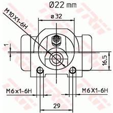 TRW-BWH391 - Fren Silindiri Sağ Sol Kangoo I 98> 1.9d / Kubıstar 03> 22.00MM
