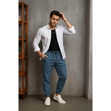 Banny Jeans Erkek Beli Lastikli Jogger Pantolon Mavi