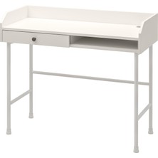 IKEA Hauga Çalışma Masası 100 x 84 cm Beyaz Çekmeceli Çok Yönlü Kullanım