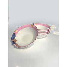 Pembe Lacivert Porselen 6'lı Kase 15CM