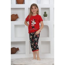 Miniğimin Cicileri (11-14 Yaş) Mnn Ms Desenli Kız Çocuk kapri takım - Kırmızı