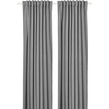 IKEA Rosenmandel Perde 135 x 300 cm Gri Karartma Kalın Dokuma 2 Kanat Işık Engelleyici