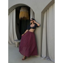 Bordo Baie Modal Kraşlı Etek 29290