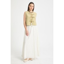 Ekru Baie Modal Kraşlı Etek 29290