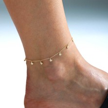 Taşlı Sıralı Kalp Halhal