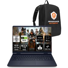 Dell Alienware 16 Aurora Intel Core 9 270H 32GB 1tb SSD RTX5070/8GB 16" Qhd+ 120Hz Freedos Taşınabilir Bilgisayar & Per4 Çanta AC16250C932157WP318