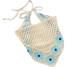 Floral Örgü Üçgen Bandana