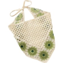 Floral Örgü Üçgen Bandana