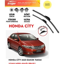 Kruger Honda City Cam Muz Silecek Takımı 2010 Model Araca Özel . Aparat