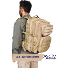 Ascim 46 Litre Su Geçirmez Cordura Kumaş Taktik Askeri Kamp Yürüyüş Sırt Çantası