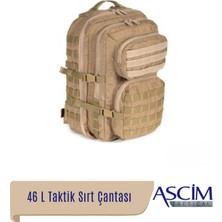 Ascim 46 Litre Su Geçirmez Cordura Kumaş Taktik Askeri Kamp Yürüyüş Sırt Çantası