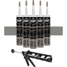 Selsil Ga Silikon 280 Gr. Alüminyum Gri (5 Adet), Plastik Tabanca