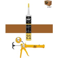 Selsil Silikonize Mastik 500 gr Altınmeşe (25 Adet),alüminyum Tabanca