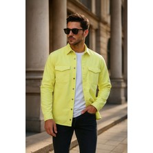 Banny Jeans Erkek Oversize Jean Gömlek Neon Yeşil
