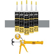 Selsil Silikonize Mastik 500 gr Gri (5 Adet),alüminyum Tabanca