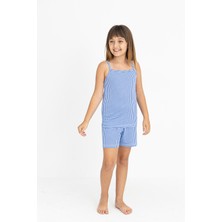 Kız Çocuk Pamuklu Ip Askılı Şortlu Pijama Takımı