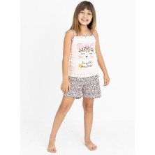 Kız Çocuk Pamuklu Ip Askılı Şortlu Pijama Takımı