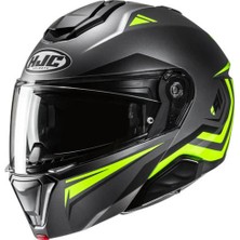 Hjc I91 Tricus MC3HSF Çene Açılır Motosiklet Kaskı Gri Neon Sarı