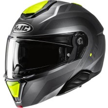 Hjc I91 Arven MC3HSF Çene Açılır Motosiklet Kaskı Gri Neon Sarı