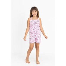 Kız Çocuk Pamuklu Ip Askılı Şortlu Pijama Takımı