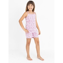 Kız Çocuk Pamuklu Ip Askılı Şortlu Pijama Takımı