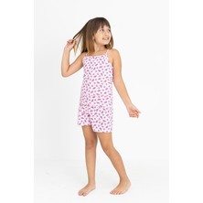 Kız Çocuk Pamuklu Ip Askılı Şortlu Pijama Takımı