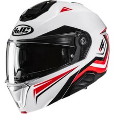 Hjc I91 Tricus Mc1 Çene Açılır Motosiklet Kaskı Kırmızı Beyaz