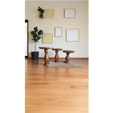 Simillo Home & Living Modern Mantar Tasarımlı 3’lü Sehpa Seti – Açık Ceviz Renk