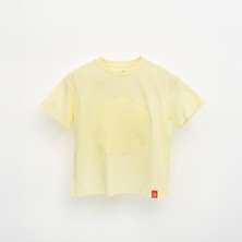 Jantifox Unisex, 100% Koton, Çocuk, Oversize, Janti Fox Patchleriyle Tasarlanabilir Sarı T-Shirt