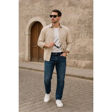 Blue White Erkek Koyu Mavi Rahat Kesim Jean Pantolon