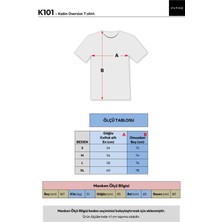 Kadın Büyük Kelebek Baskılı Bisiklet Yaka Oversize T-Shirt